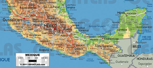 Carte : Carte De Teotihuacan à Oaxaca