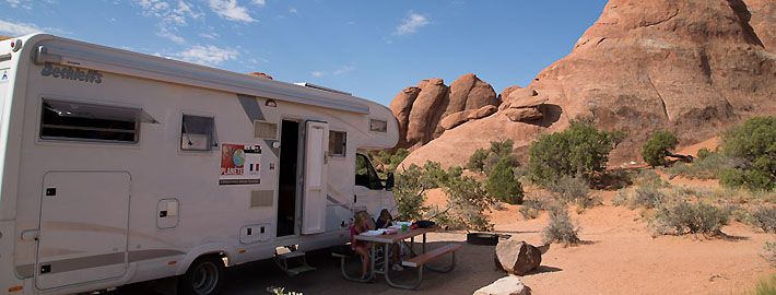 KIFONS au Camping d'Arches National Park. Un beau terrain de jeux pour faire la seconde évaluation du CNED!